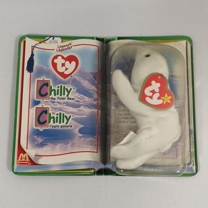 Vintage Ty Teenie Beanie by McDonald's Chilly the Polar Bear Toy in Package 2000